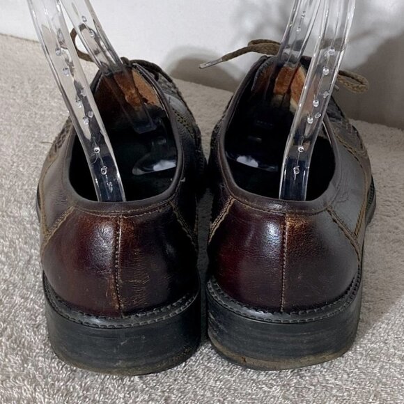 Vintage Brown Woven Leather Upper Lace Up Derby Shoes 12 - Picture 6 of 14